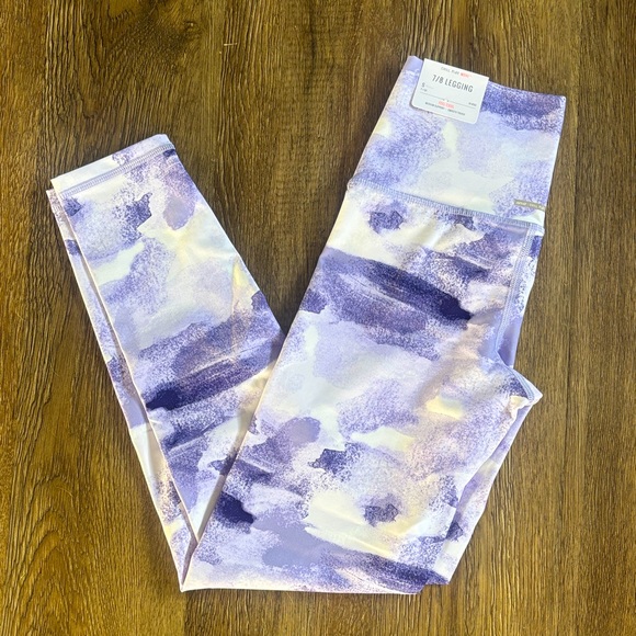 aerie Pants - Aerie Purple and White Artistic Leggings